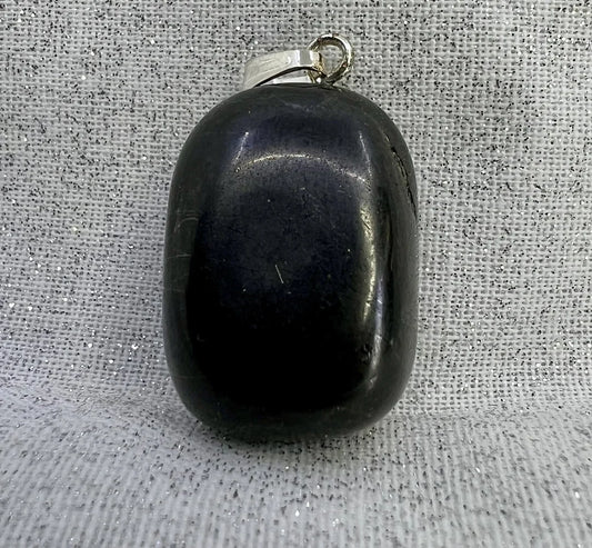Shungite Pendants - Tumbled (Silver Plated)
