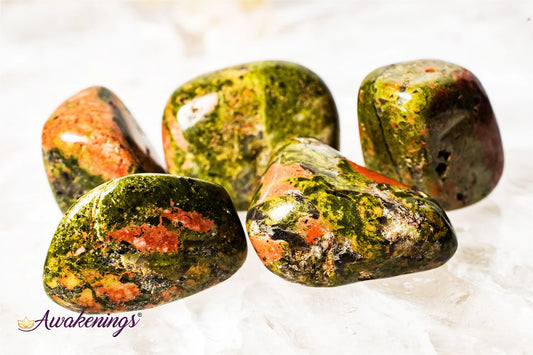 Unakite Jasper - Tumbled Smooth Epidotized Epidote Granite