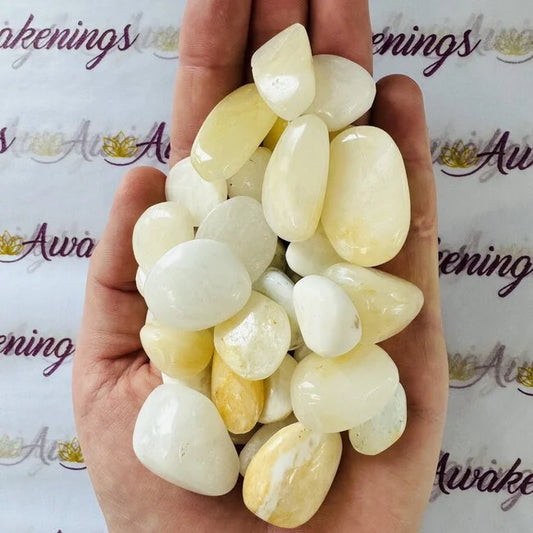 White Barite Medium - Tumbled