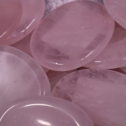 Rose Quartz Worry Stone - Large Oval