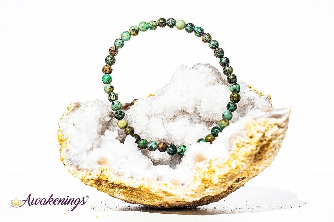 African Turquoise Bracelet-4mm