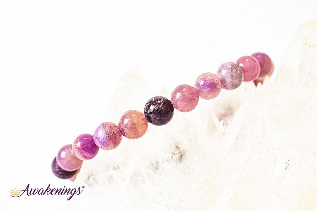 Purple Silky Fluorite Bracelet- 8mm