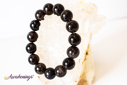 Smoky Black Obsidian Bracelet - 14mm