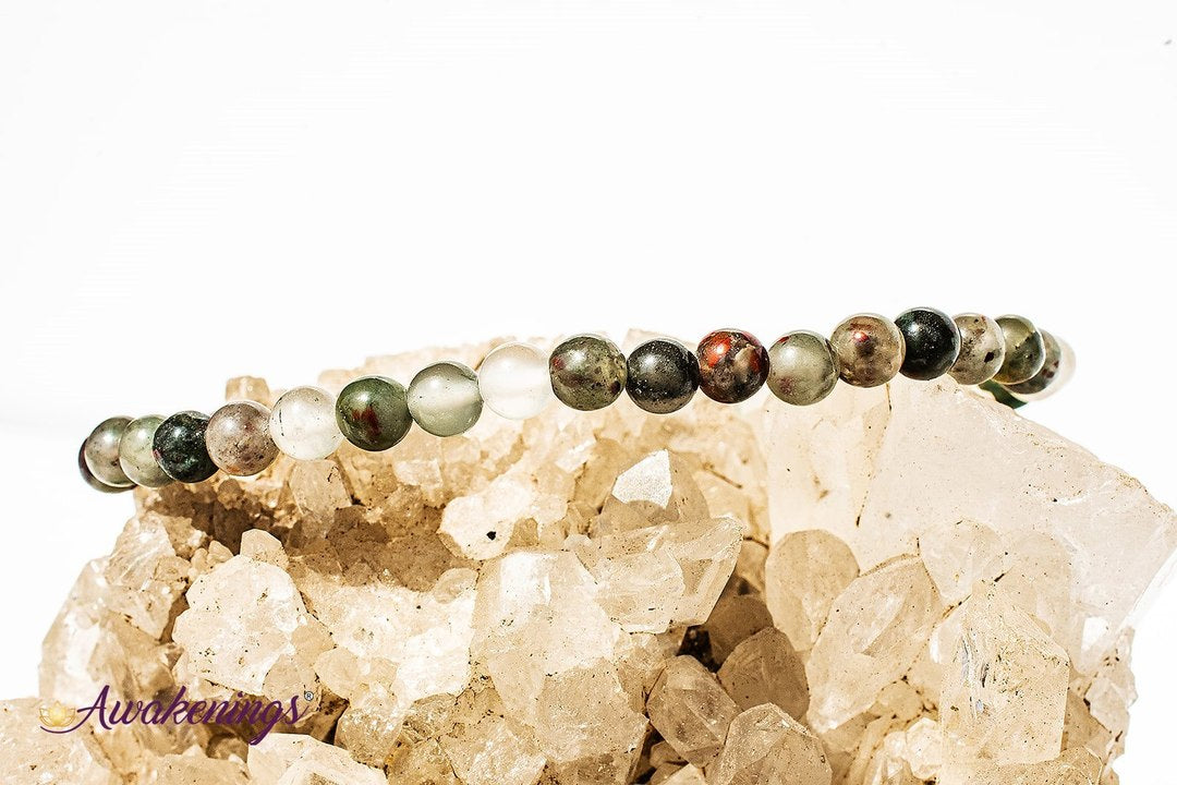 African Bloodstone/Seftonite Bracelet-4mm
