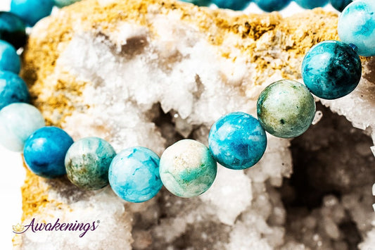 Blue Hemimorphite Bracelet- 8mm