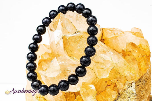 Blue Sandstone/Goldstone Bracelet-8mm