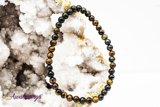 Blue Tigers Eye/Hawks Eye Bracelet-4mm