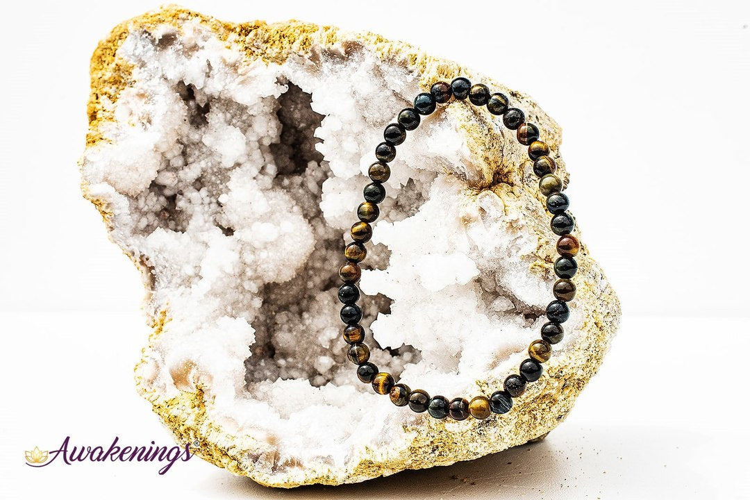 Blue Tigers Eye/Hawks Eye Bracelet-4mm