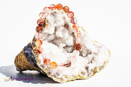 Fire Quartz Bracelet with Rainbows (High Grade)- 8mm