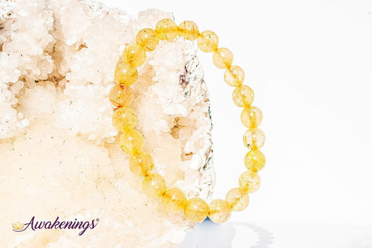 Gold Rutilated Citrine Bracelet-8mm