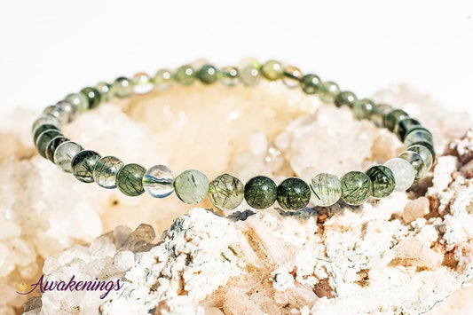 Green Rutilated Quartz Bracelet 4mm