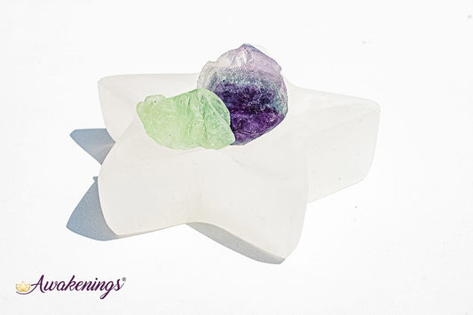 Selenite/Satin Spar Star Charging Bowl
