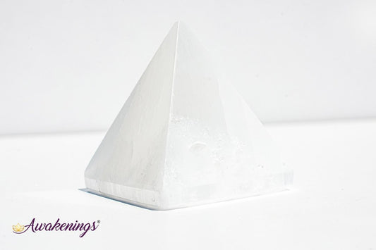 Selenite/Satin Spar Small Pyramid 2"