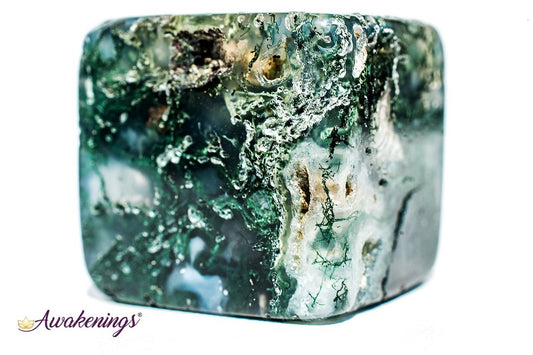Moss Agate Cubes 1"
