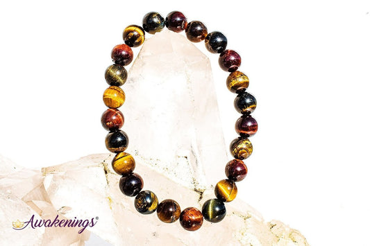 Tri-Color Tiger Eye Bracelet-8mm