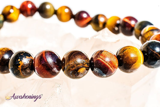 Tri-Color Tiger Eye Bracelet-8mm