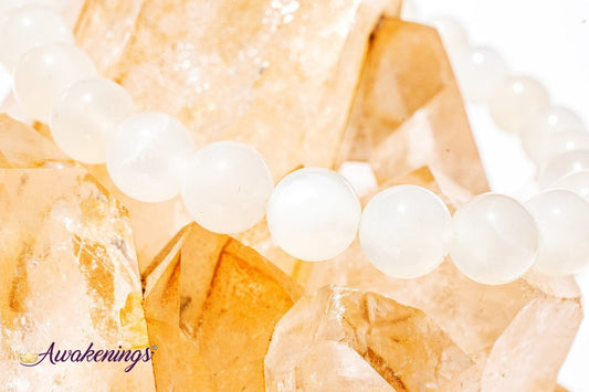 White Moonstone Bracelet- 8mm