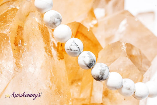 White Howlite Bracelet- 4mm