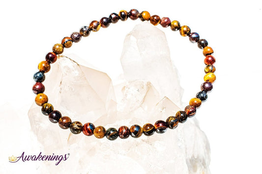 Tri-Color Tiger Eye Bracelet-4mm