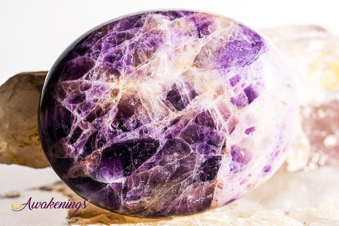 Chevron Amethyst Palm/Pillow Stone- Large