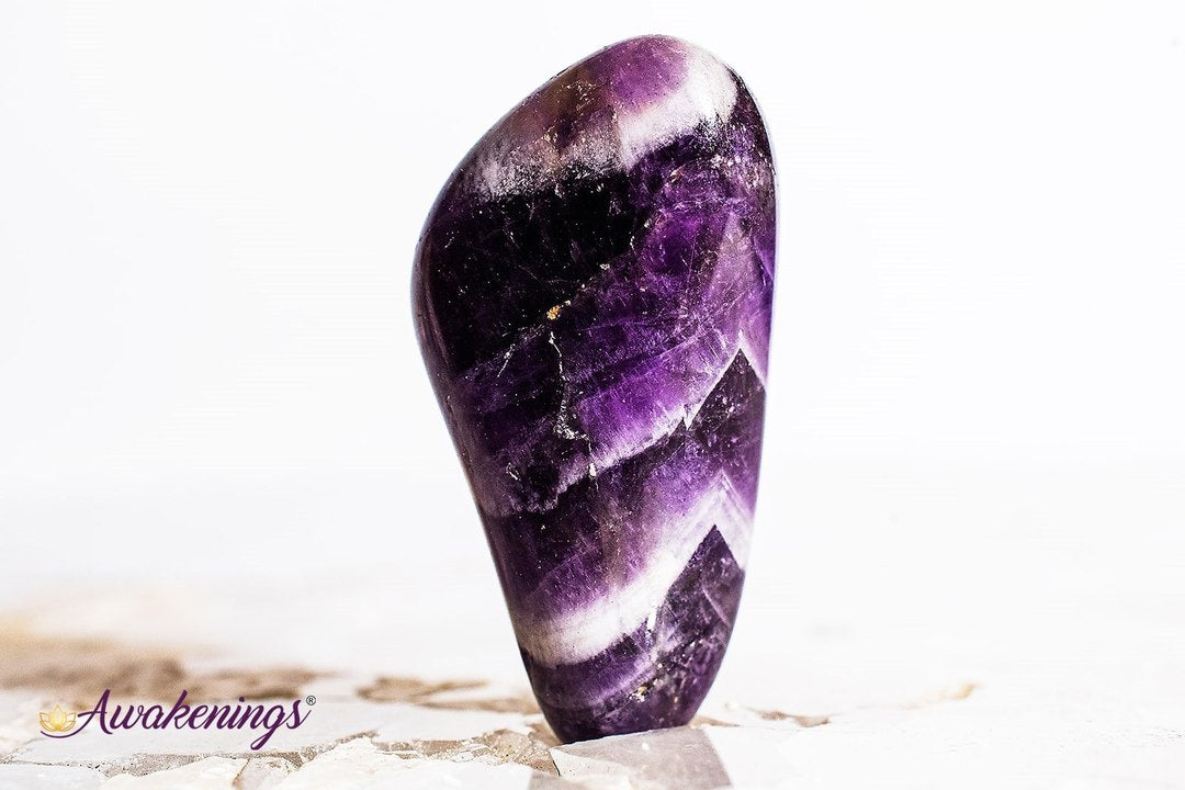 Fancy Chevron Amethyst - Tumbled