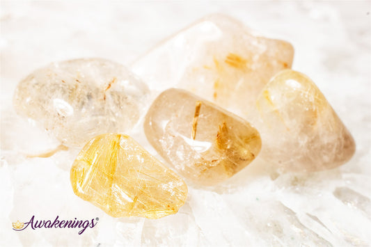 Gold Golden Rutilated Rutile Quartz - Tumbled