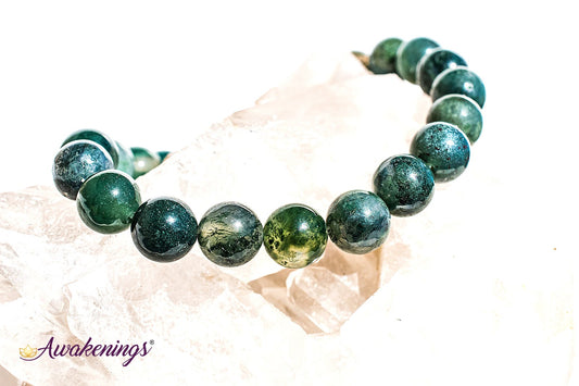Moss Agate Bracelet- 8mm