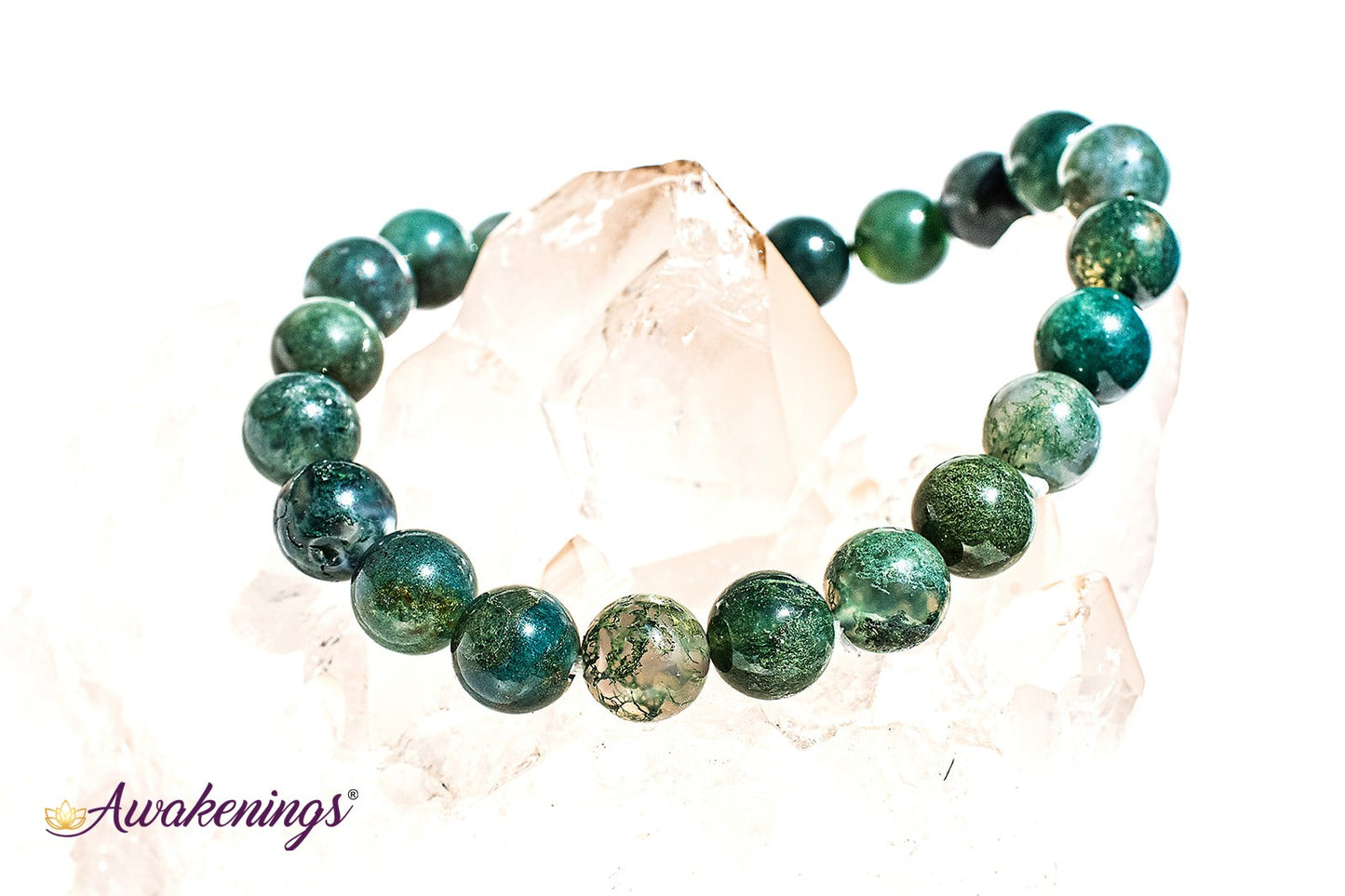 Moss Agate Bracelet- 8mm