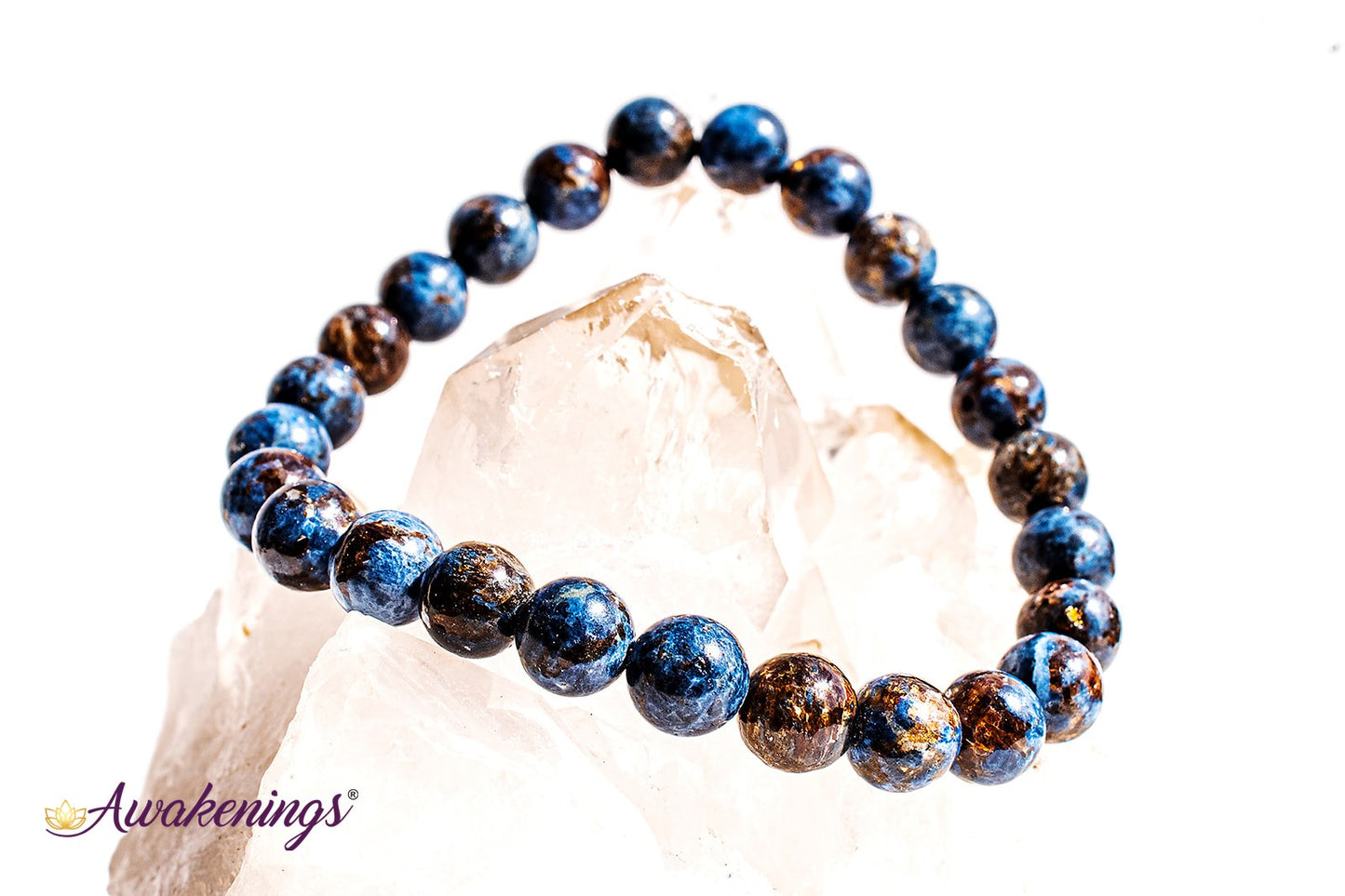 AAA Grade Scorzalite Spinel With Muscovite in Pegmatite Bracelet - 8mm