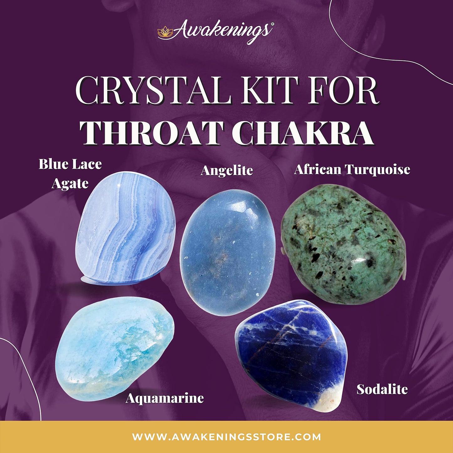 Throat Chakra Crystal Kit