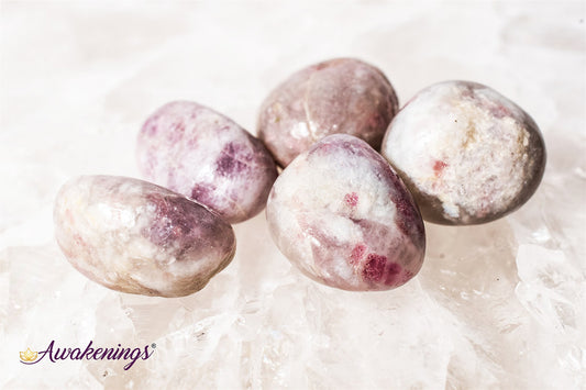 Pink/Ruby Tourmaline in Lepidolite - Tumbled