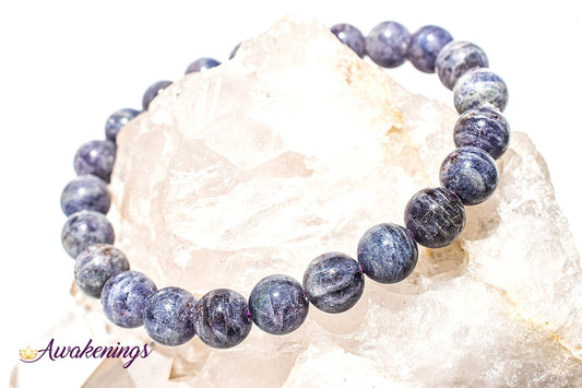Iolite/Water Sapphire Bracelet-7-8mm