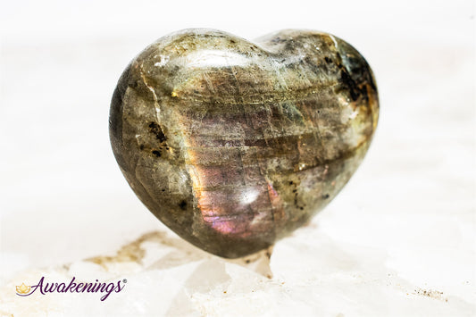 Labradorite Purple Flash Heart- Small (1")