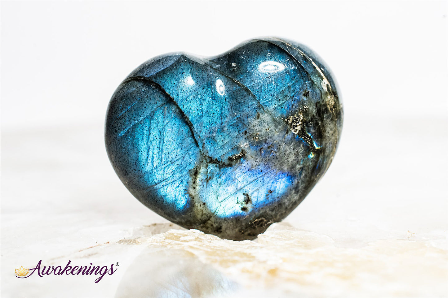 Labradorite Purple Flash Heart- Small (1")