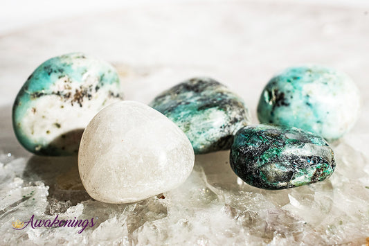 Clear Quartz & Chrysocolla- Tumbled