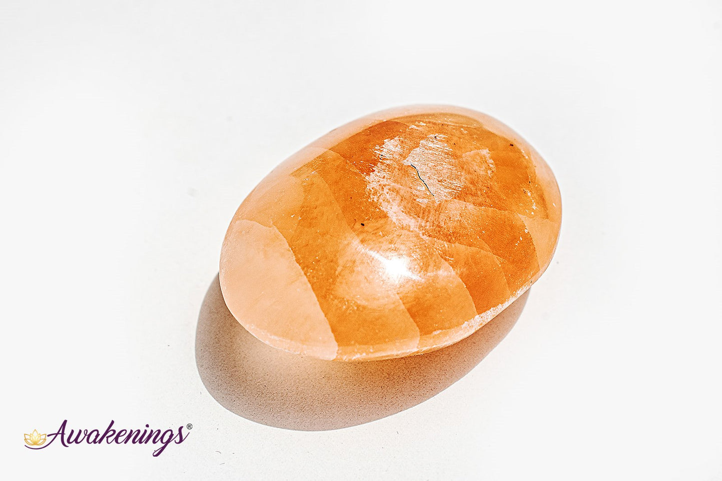 Orange Selenite Palm/Pillow/Pocket Stone