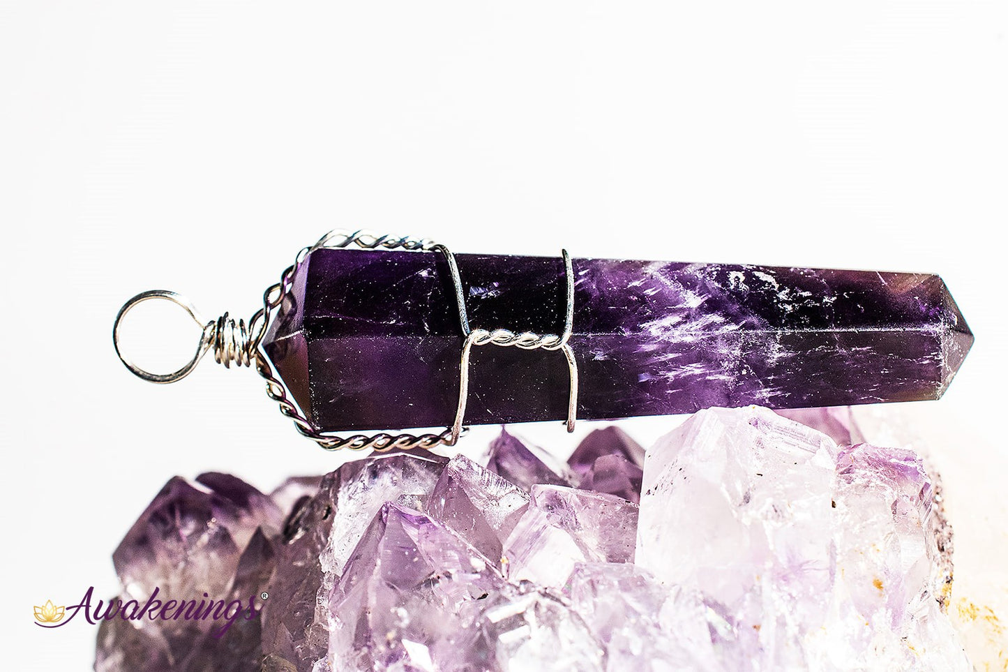Amethyst Wire Wrapped Point Pendant