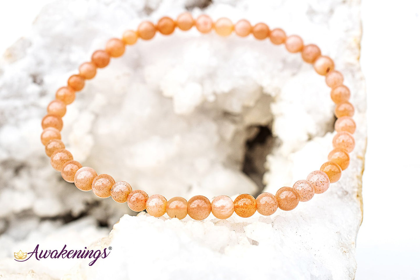 Peach Moonstone Bracelet-4mm