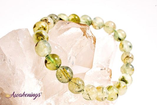 Green Prehnite (with Epidote Inclusions) Bracelet-8mm