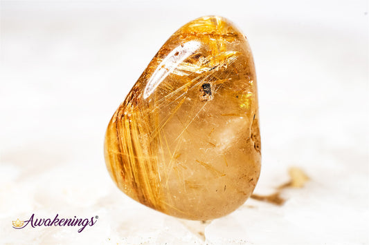 Rutilated Smoky Quartz - Gold Rutile Tumbled