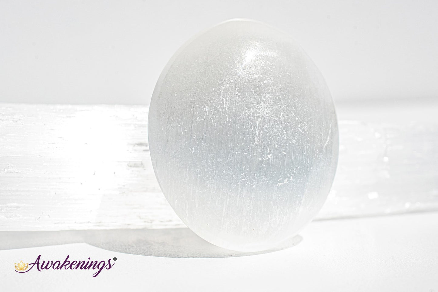 Selenite/Satin Spar Mini Palm/Pillow Stone-1.75"