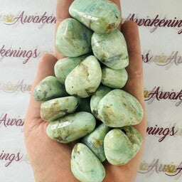 Azurite & Green Moonstone (Garnierite) - Tumbled