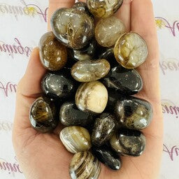 Black & Grey Banded Botswana Agate - Tumbled