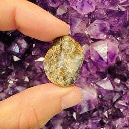 Blue Riebeckite in Quartz - Tumbled