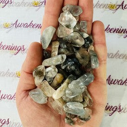 Blue Tara (Amphibole) Quartz - Tumbled