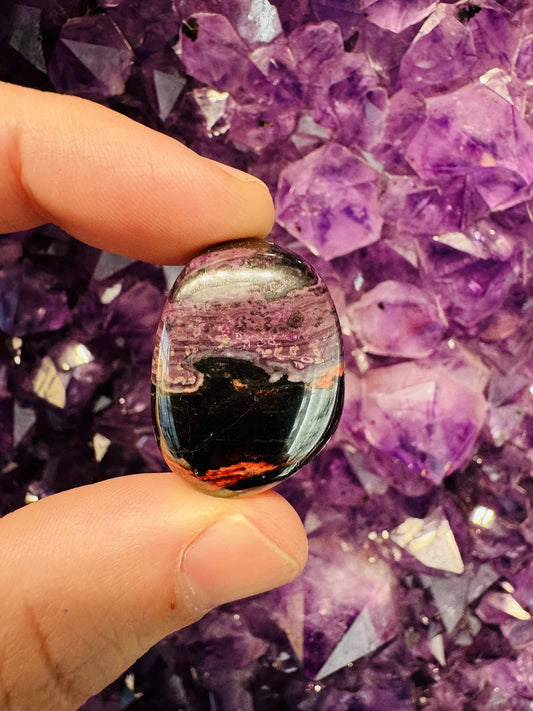 Sugilite, Richterite & Bustamite - Tumbled (Famous Wessels Mine)