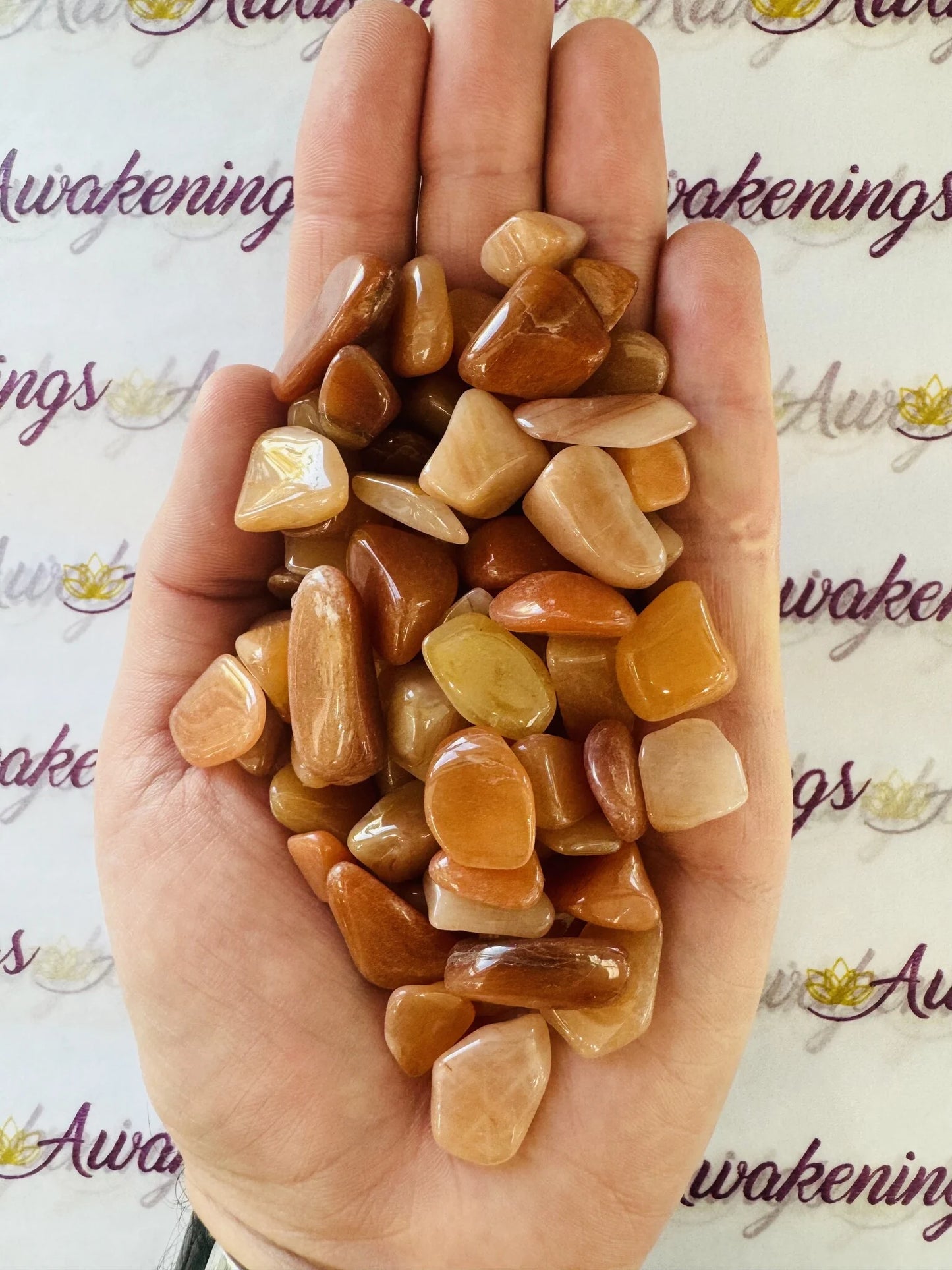 Tangerine Quartz - Tumbled Orange