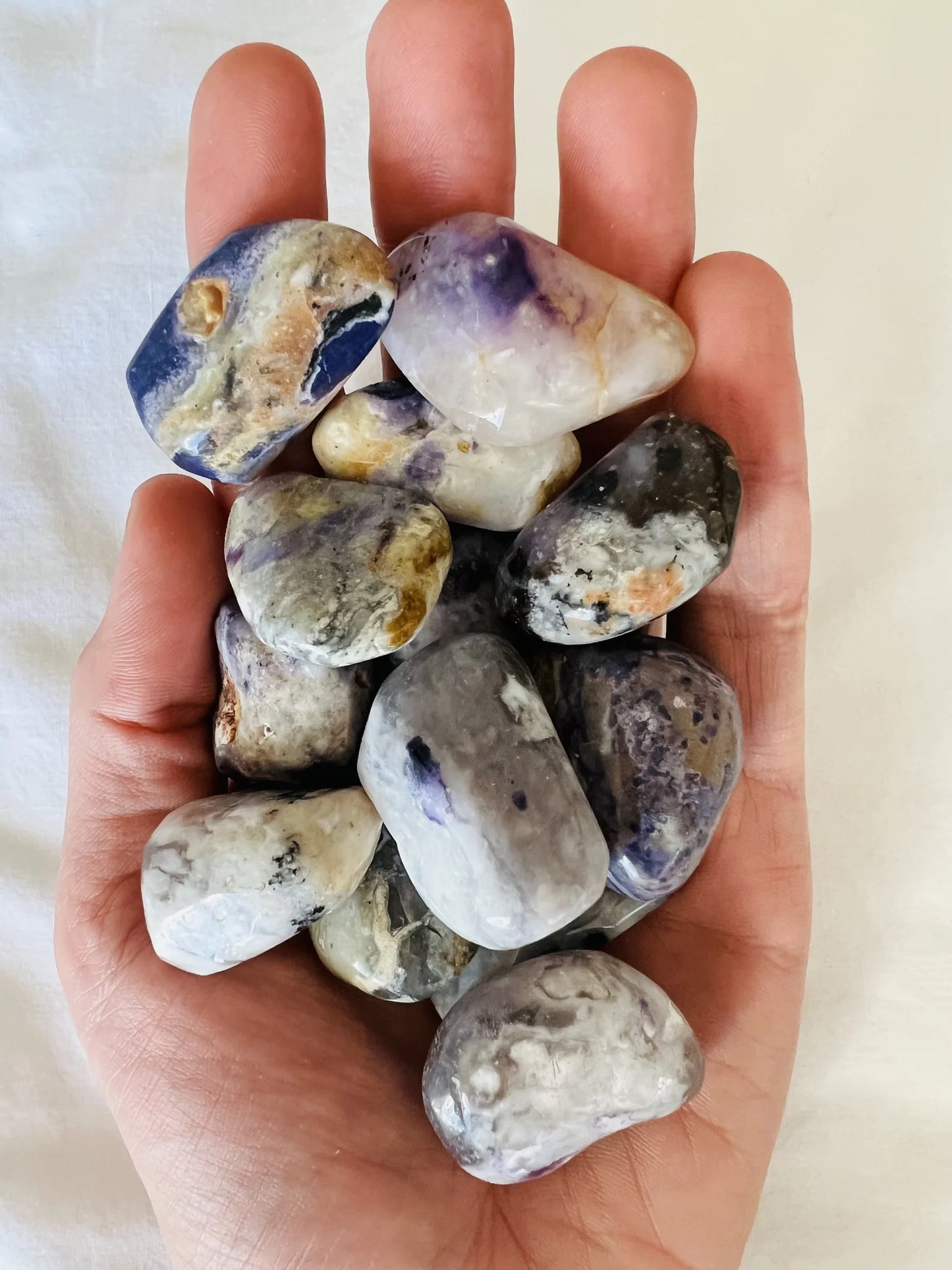 Tiffany Stone (Bertrandite) & Blue Opal - Tumbled