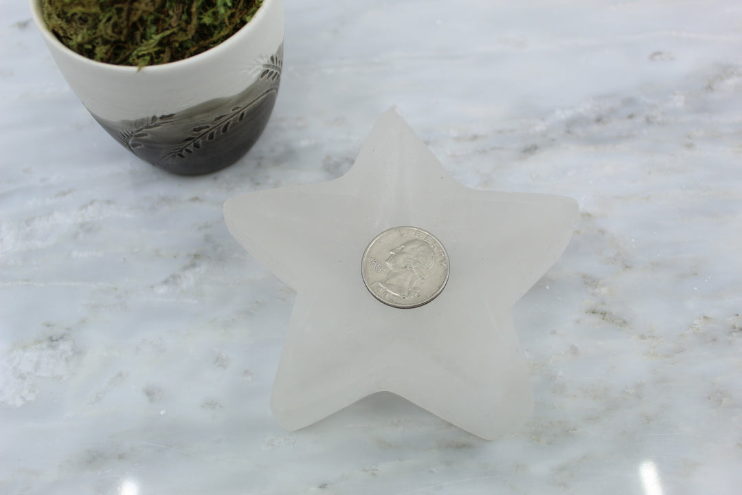 Selenite/Satin Spar Star Charging Bowl