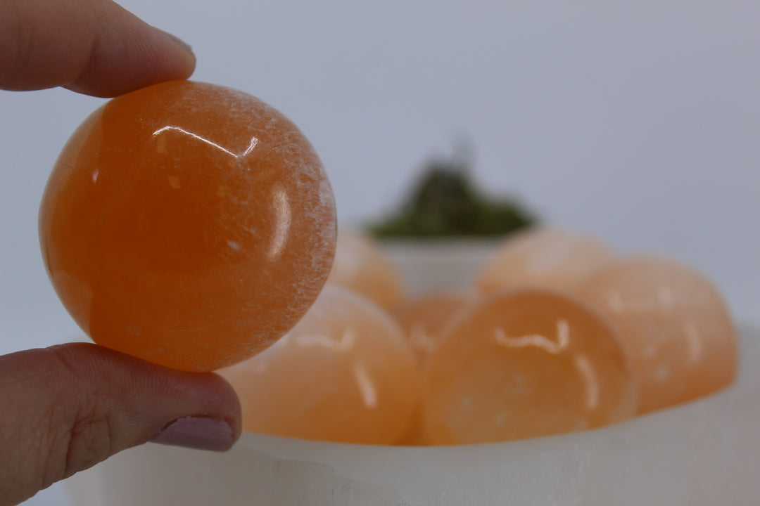 Orange Selenite Sphere/Orb- 40mm